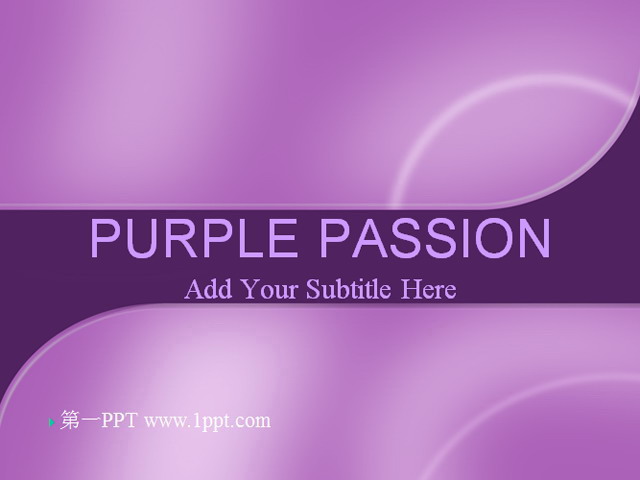 经典的紫色弧线PPT模板