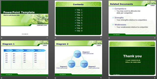 經(jīng)典綠色植物PPT模板下載