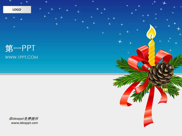 星空蜡烛圣诞节PPT模板下载