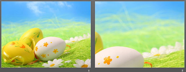 两只可爱的彩色鸡蛋PPT背景图片