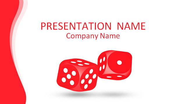 红色骰子背景娱乐PowerPoint模板下载