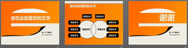 橙色简洁渐变背景商务PowerPoint模板