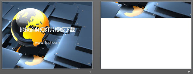 深藍(lán)色地球背景商務(wù)科技幻燈片模板下載
