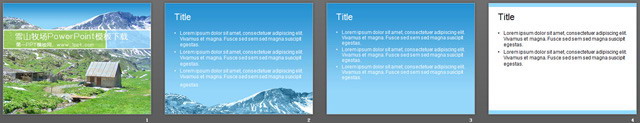 雪山牧场自然风景PPT模板下载