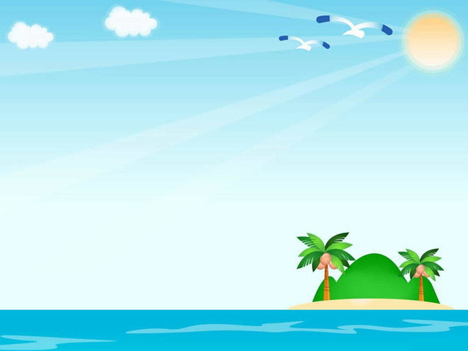 清新的海岛背景卡通幻灯片背景模板下载