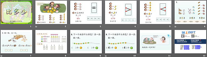 《比多少》1-5的認(rèn)識和加減法PPT課件