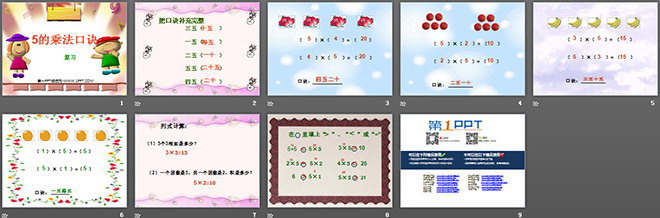 《5的乘法口訣》總復(fù)習(xí)PPT課件