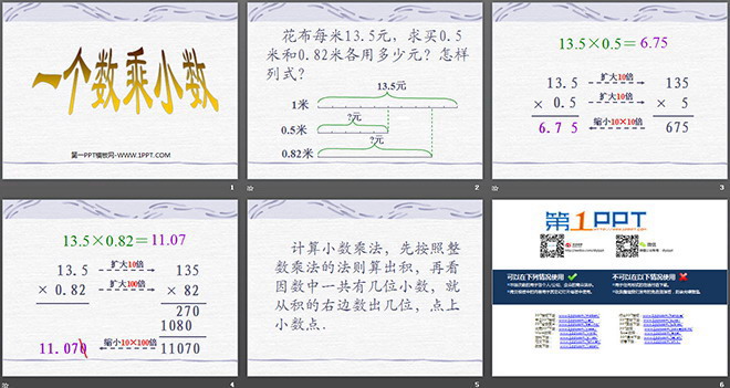 《一個(gè)數(shù)乘小數(shù)》小數(shù)乘法PPT課件