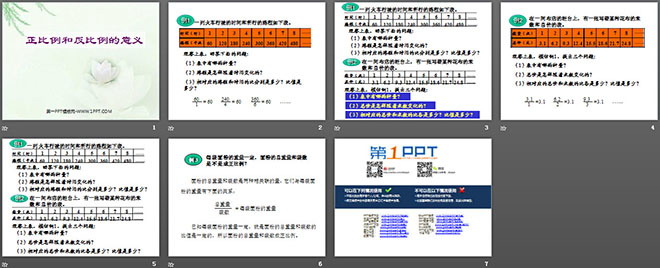 《正比例和反比例的意義》比例PPT課件