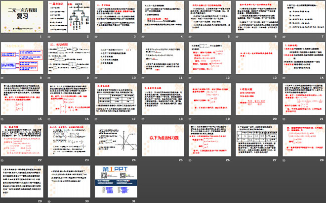 《復(fù)習(xí)》二元一次方程組PPT課件