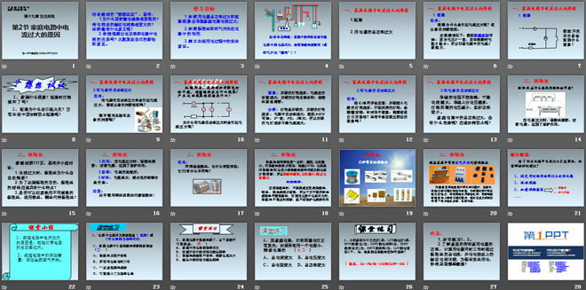 《家庭電路中電流過大的原因》生活用電PPT課件3