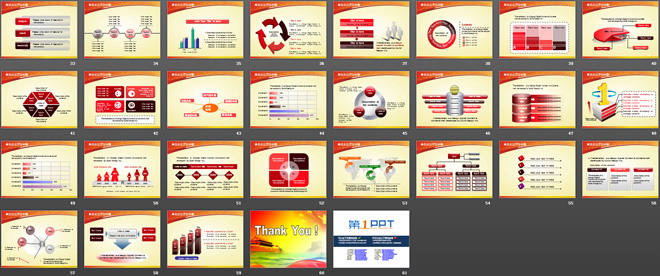 60張黨政PPT模板打包下載（附帶圖表）