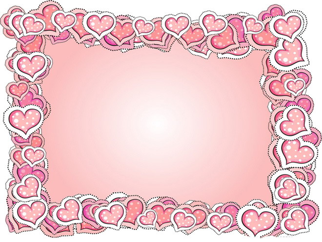粉色心形边框PPT背景图片