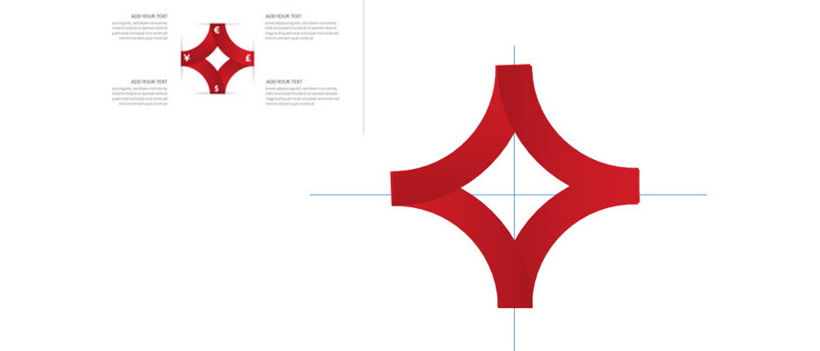 如何PPT设计制作带弧度的“菱形”？