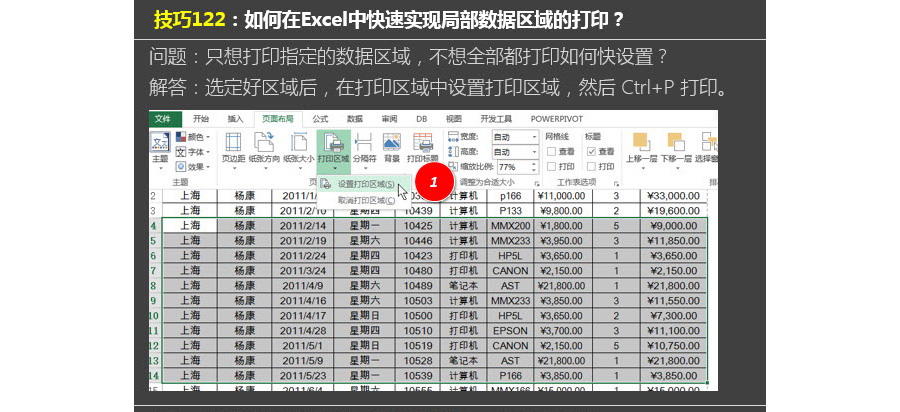 如何在Excel中快速实现局部数据打印？