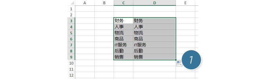 如何批量給Excel單元格內(nèi)容加上“領(lǐng)津公司XXX部”？