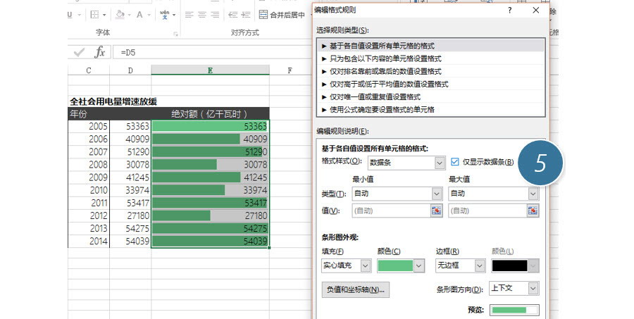 Excel如何利用條件格式制作一個偽雙軸圖表？