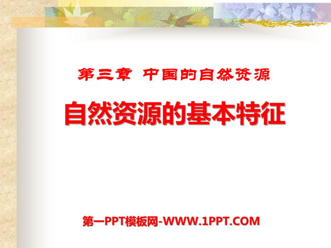 《自然资源的基本特征》中国的自然资源PPT课件5