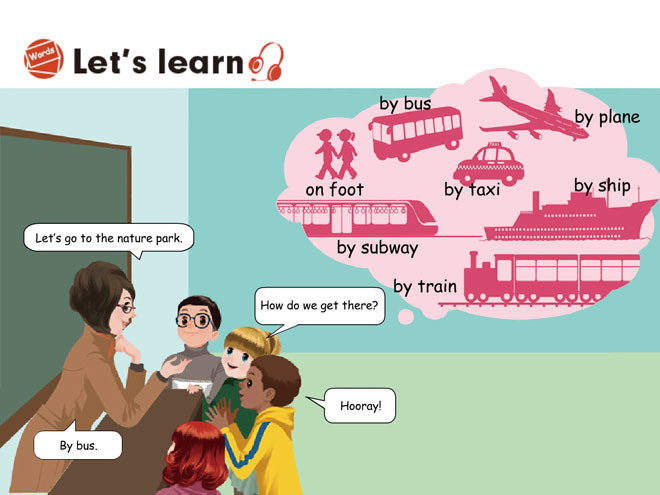 《Ways to go to school》let's learn Flash動畫課件