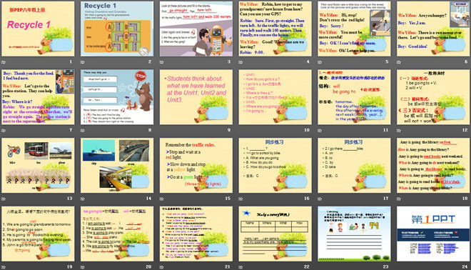 人教版PEP六年級(jí)英語(yǔ)上冊(cè)《recycle1》PPT課件2