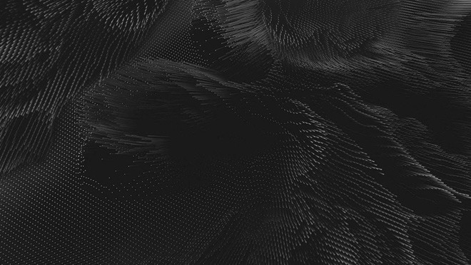 黑色抽象点阵波浪PPT背景图片