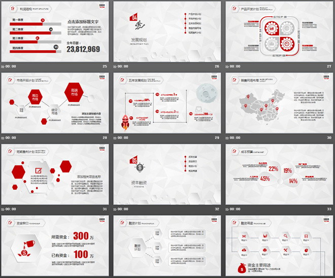 紅黑微立體創(chuàng)業(yè)融資計劃書PPT模板