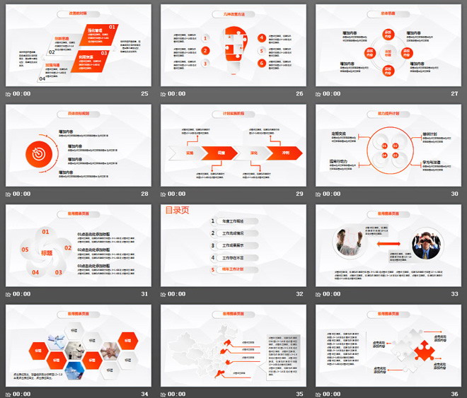 橙色動(dòng)態(tài)微立體工作總結(jié)工作匯報(bào)PPT模板下載