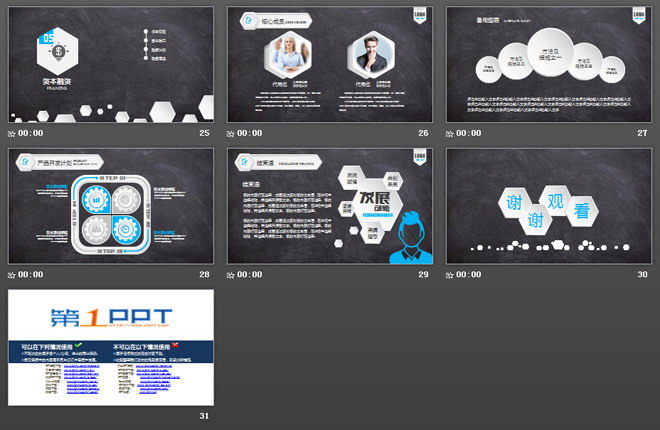 黑色黑板背景的商業(yè)計劃書PPT模板免費下載