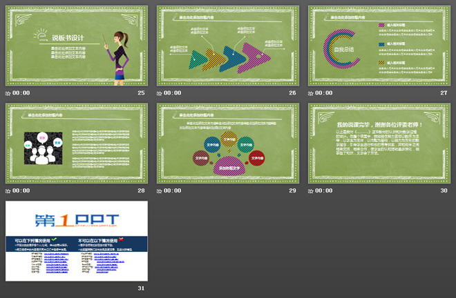 綠色手繪風(fēng)格的教師教學(xué)設(shè)計(jì)說課PPT模板