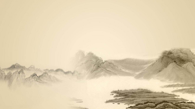 水墨中国画中国风PPT背景图片