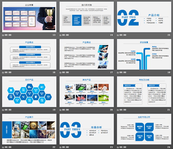 藍色簡潔實用的企業(yè)宣傳公司簡介PPT模板