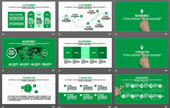 綠色簡(jiǎn)潔年中工作總結(jié)PPT模板