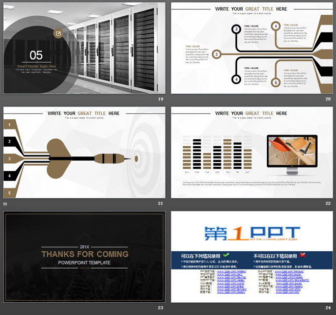 欧美图片排版设计黑色扁平化商务PPT模板