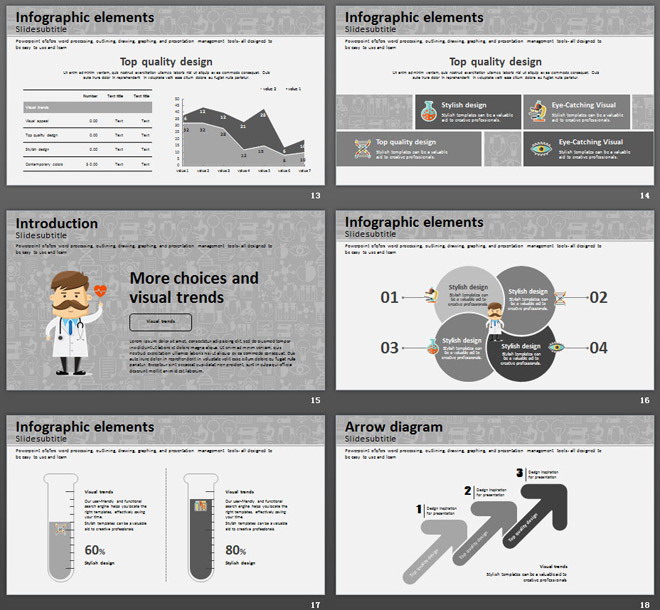 灰色卡通醫(yī)生背景的醫(yī)療醫(yī)院PPT模板免費(fèi)下載