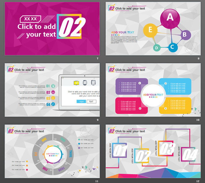 彩色多邊形背景的時(shí)尚PPT模板免費(fèi)下載
