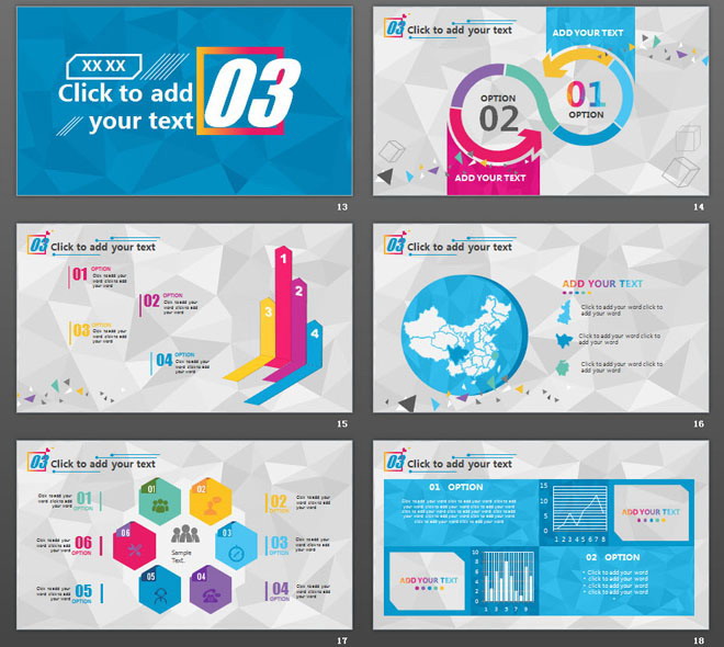 彩色多邊形背景的時(shí)尚PPT模板免費(fèi)下載