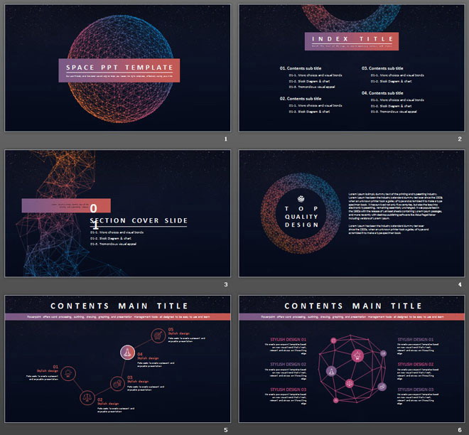 精致點(diǎn)線繪制星球背景商務(wù)PPT模板免費(fèi)下載