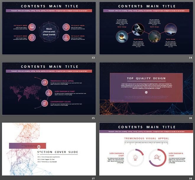 精致點(diǎn)線繪制星球背景商務(wù)PPT模板免費(fèi)下載