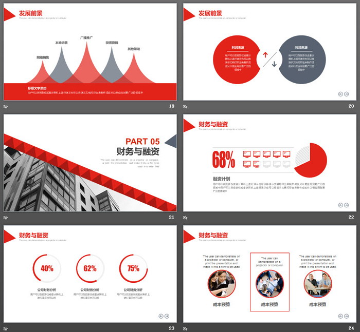 紅灰商業(yè)建筑群背景商業(yè)計(jì)劃書PPT模板