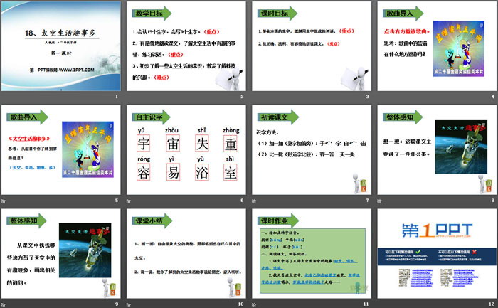 《太空生活趣事多》PPT(第一課時)