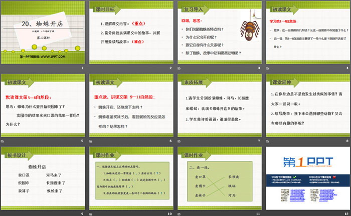 《蜘蛛開店》PPT(第二課時)