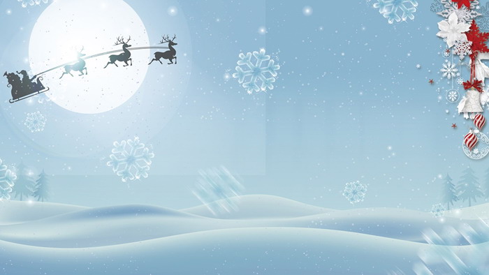 驯鹿雪橇圣诞铃铛PPT背景图片