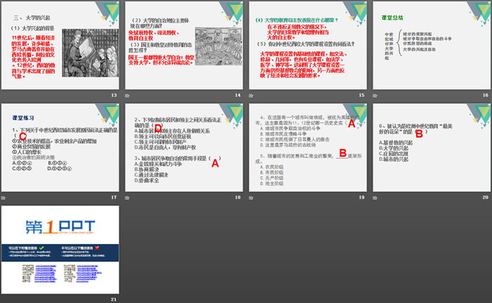 《中世紀(jì)城市和大學(xué)的興起》PPT課件