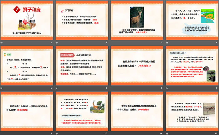 《獅子和鹿》PPT(第二課時)