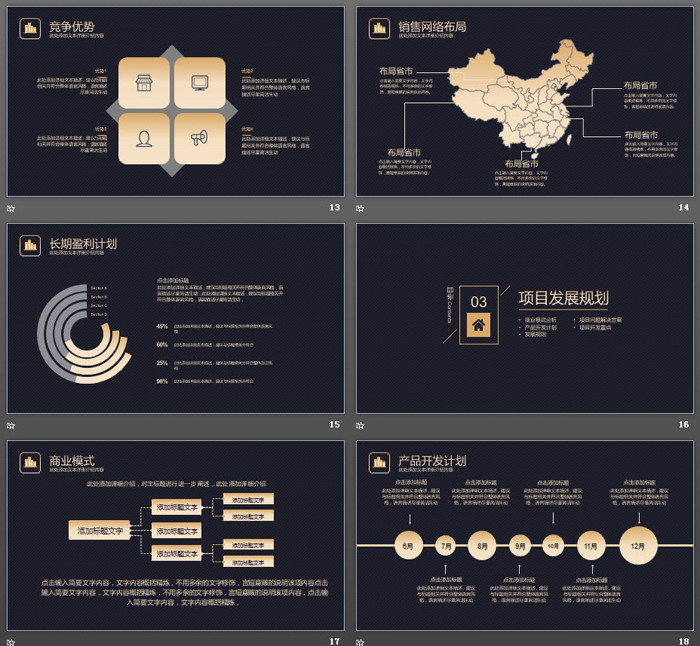 精致黑金風(fēng)格商業(yè)融資計(jì)劃書PPT模板