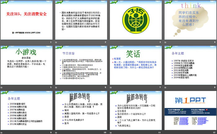 《關(guān)注315，關(guān)注消費(fèi)安全》PPT