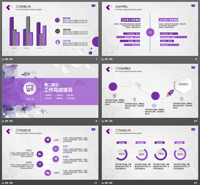 紫色唯美藝術(shù)風(fēng)格工作總結(jié)PPT模板