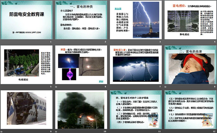 《防雷電安全教育課》PPT