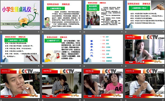 《小學生餐桌禮儀》PPT