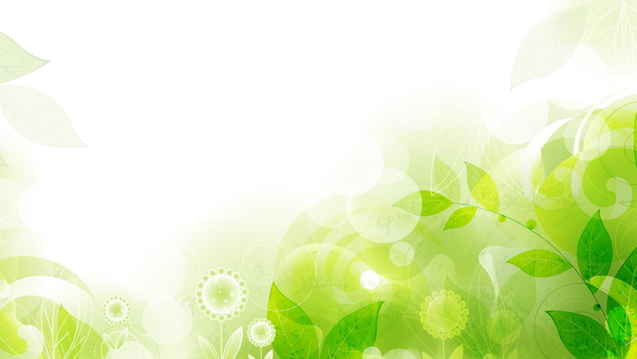 绿色清新手绘植物叶子PPT背景图片